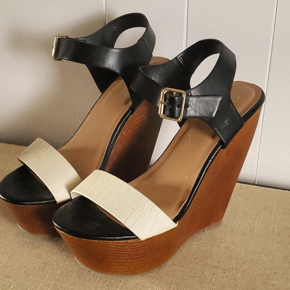 Charlotte Russe wedges size 8 wore once.